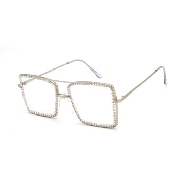 Rhinestone Clear Frames